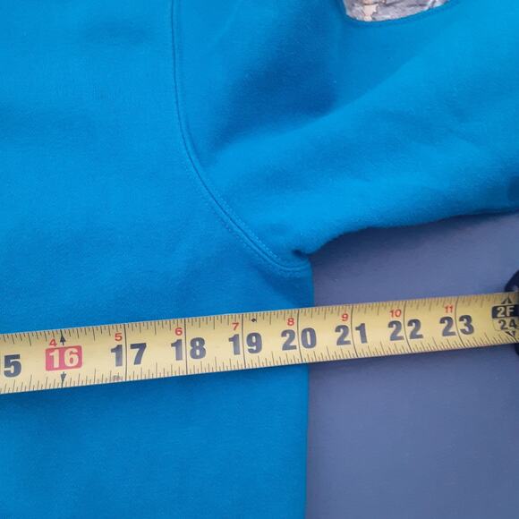 Legendary WhiteTails Womens Large Blue Pullover Hunting Deer Theme Hoodie - Picture 7 of 8